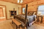 King master bedroom with private bathroom and gas fireplace